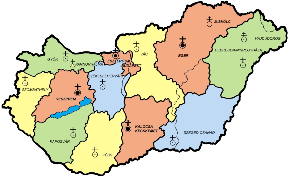 magyarország térkép vác Egyházmegyék   .katolikus.hu magyarország térkép vác